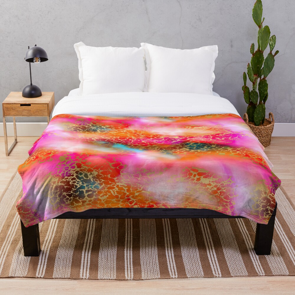 Hot gold color fancy Throw Blanket