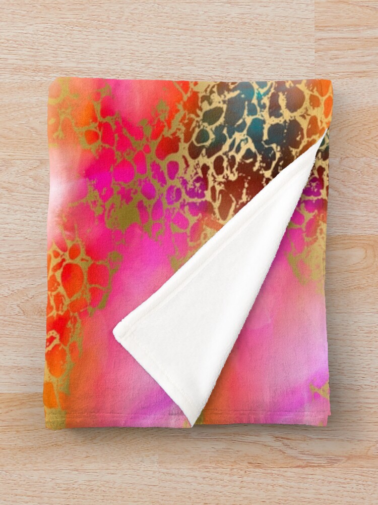 Alternate view of Hot gold color fancy Throw Blanket