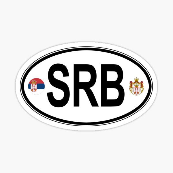 Serbien Oval Country Code Aufkleber Sticker