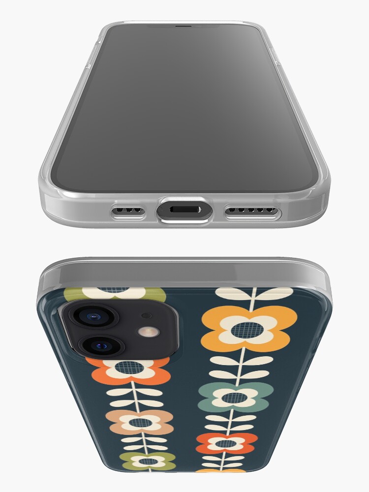 Alternate view of Mod Flowers in Retro Colors on Charcoal iPhone Case & Cover