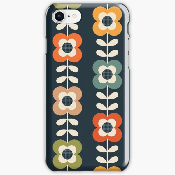 Mod Flowers in Retro Colors on Charcoal iPhone Snap Case