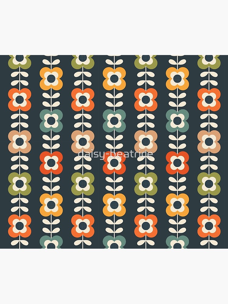 Mod Flowers in Retro Colors on Charcoal by daisy-beatrice