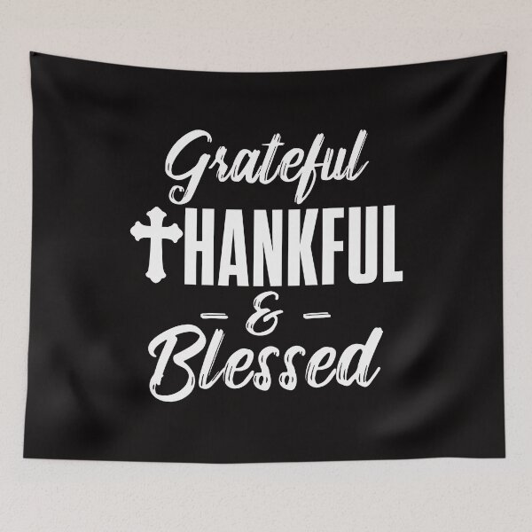 Item preview, Grateful Thankful Blessed Christian Thanksgiving Cross Tee designed and sold by shoutoutshirtco.