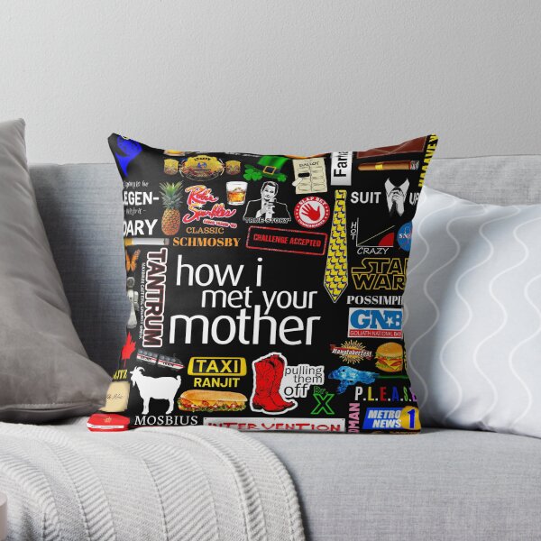 How i Met Your Mother Collage Poster Iconographic - Infographic Throw Pillow