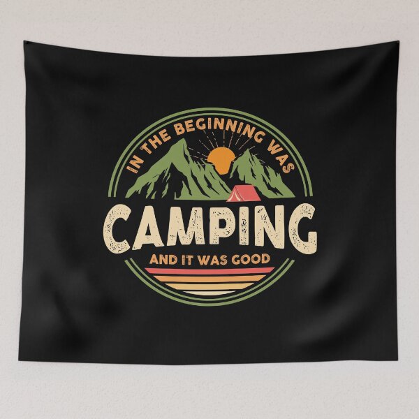 Item preview, Vintage Camping By Campfire Happy Camper Adventure Traveling designed and sold by MintaApparel.