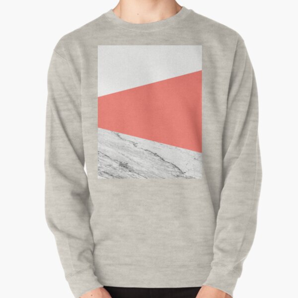 Marble Living Coral Geometry Pullover Sweatshirt