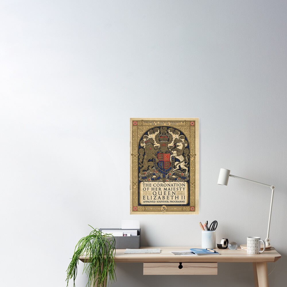 "Queen Elizabeth's Coronation Souvenir Programme" Poster by niki2028