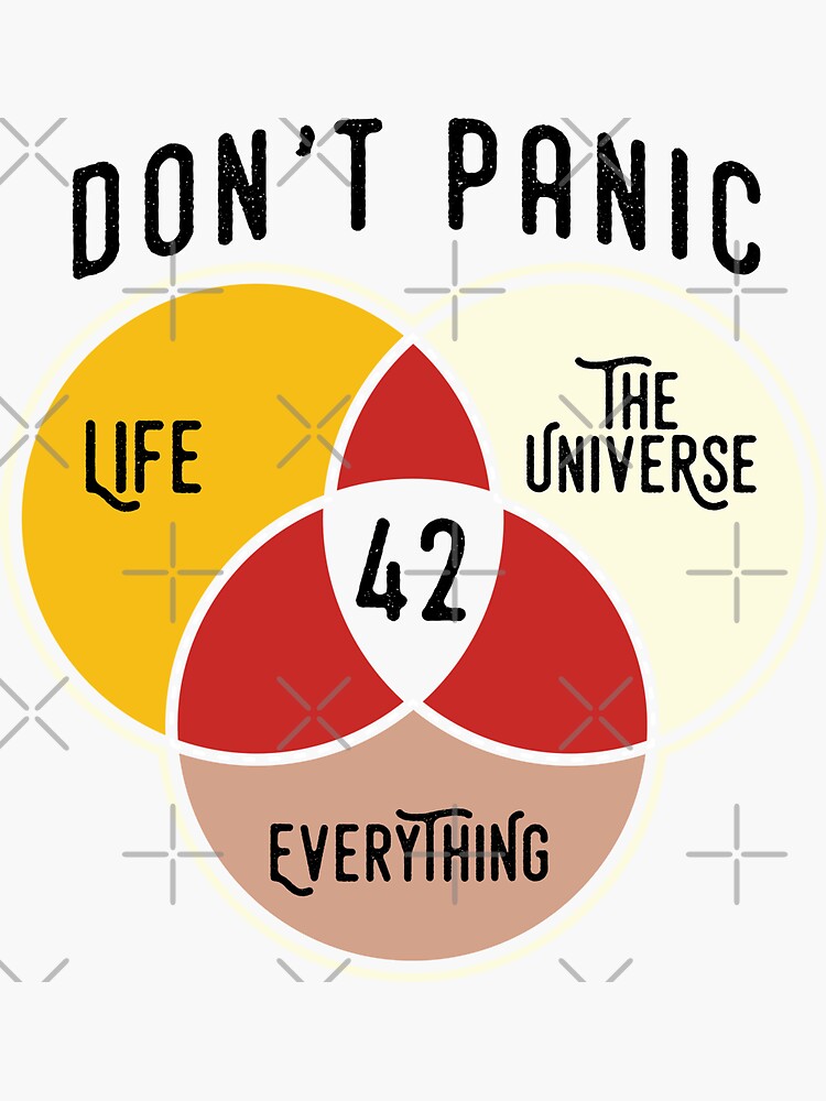 42-the-answer-to-life-the-universe-and-everything-sticker-by-japdua