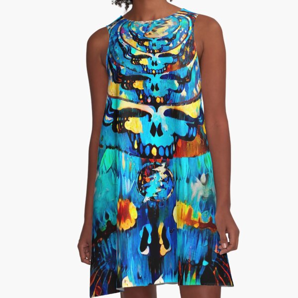 Dripping Indigo A-Line Dress