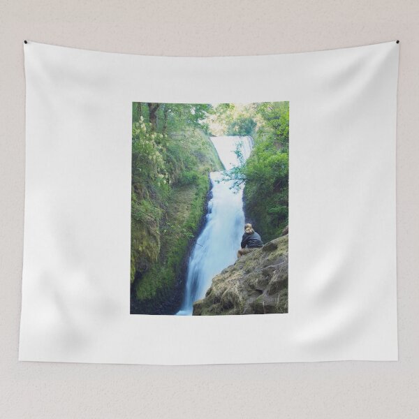 Item preview, Hiker Meditating in Front of Waterfall designed and sold by FabPosters4Less.