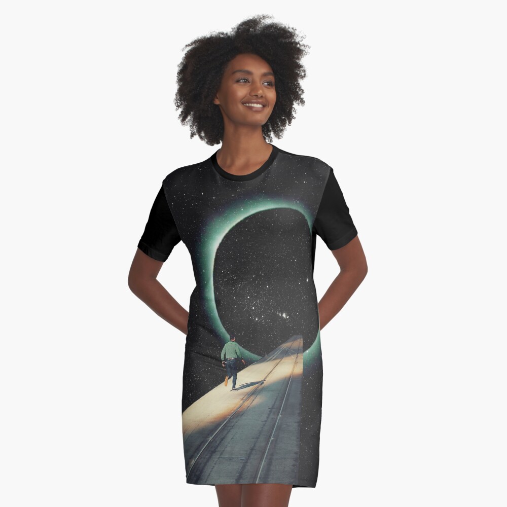 Escaping into the Void Graphic T-Shirt Dress