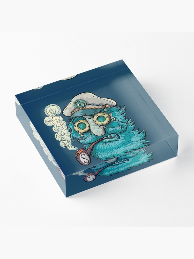 Alternate view of old captain with a pipe Acrylic Block