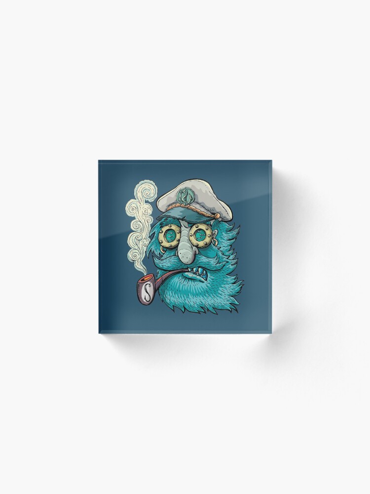 Alternate view of old captain with a pipe Acrylic Block