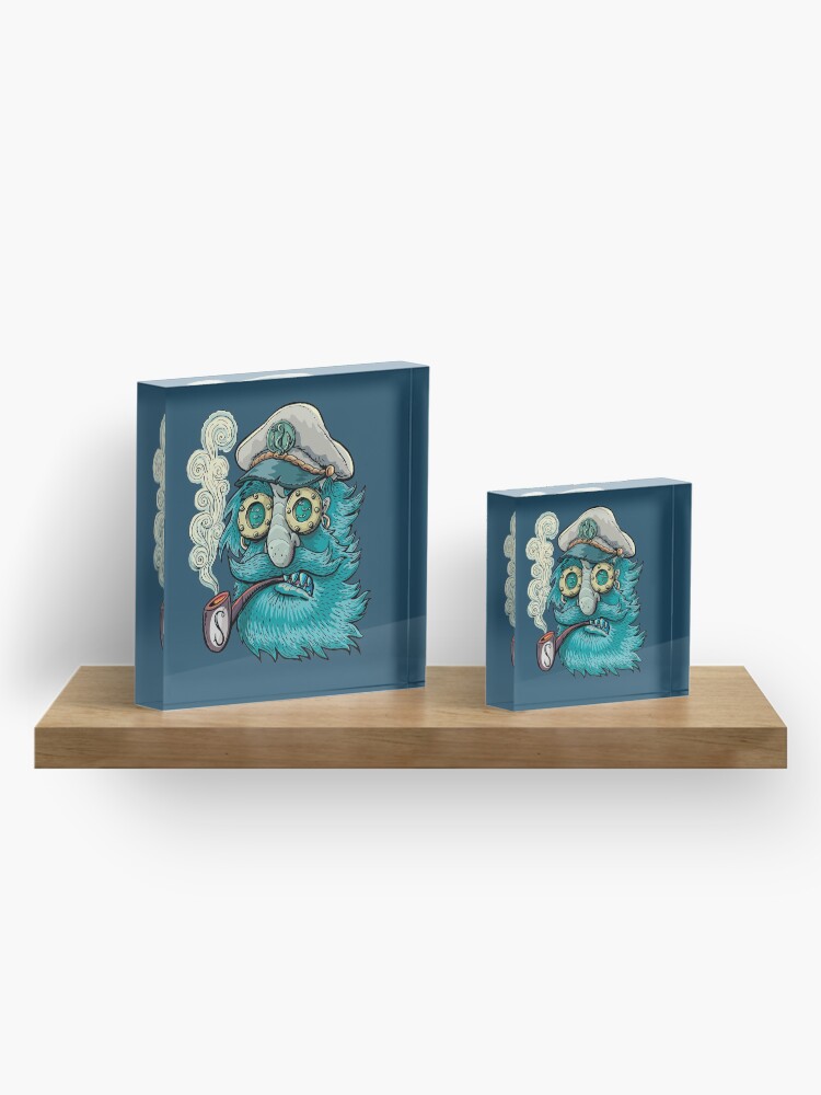 Alternate view of old captain with a pipe Acrylic Block