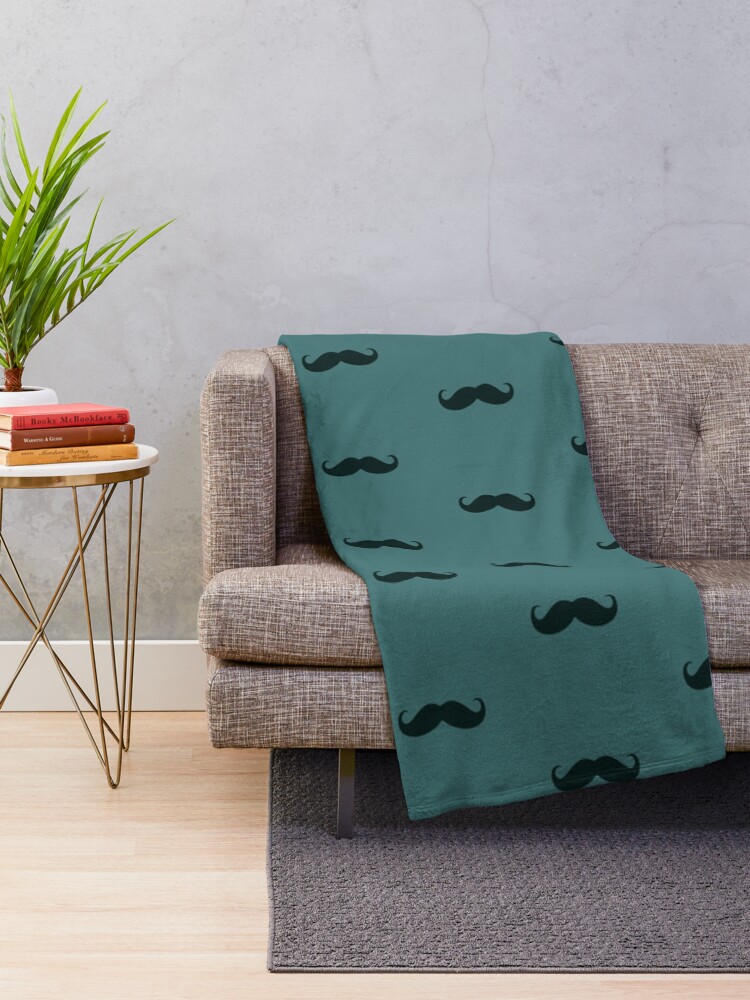 Thumbnail 2 of 6, Throw Blanket, Mustache Pattern designed and sold by Mr Loco Motif.