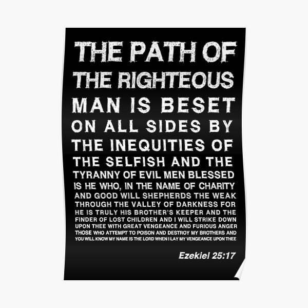 Ezekiel 25:17 Blanc Poster