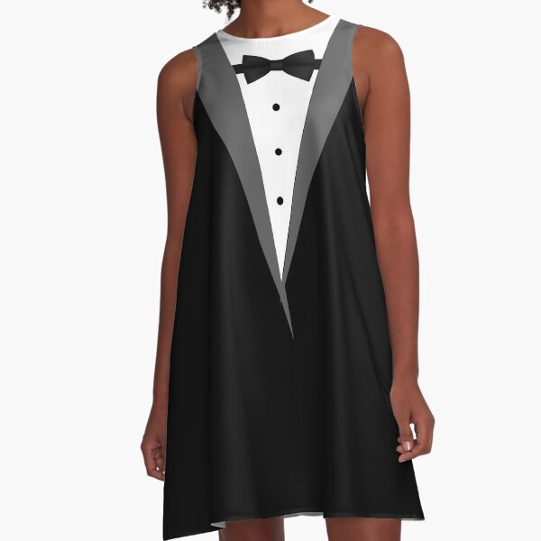 Graduation Tuxedo Little Black and White A-Line Dress A-Line Dress