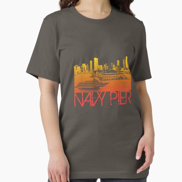 Item preview, Chicago Navy Pier Skyline T-shirt Design designed and sold by FlagSilhouettes.