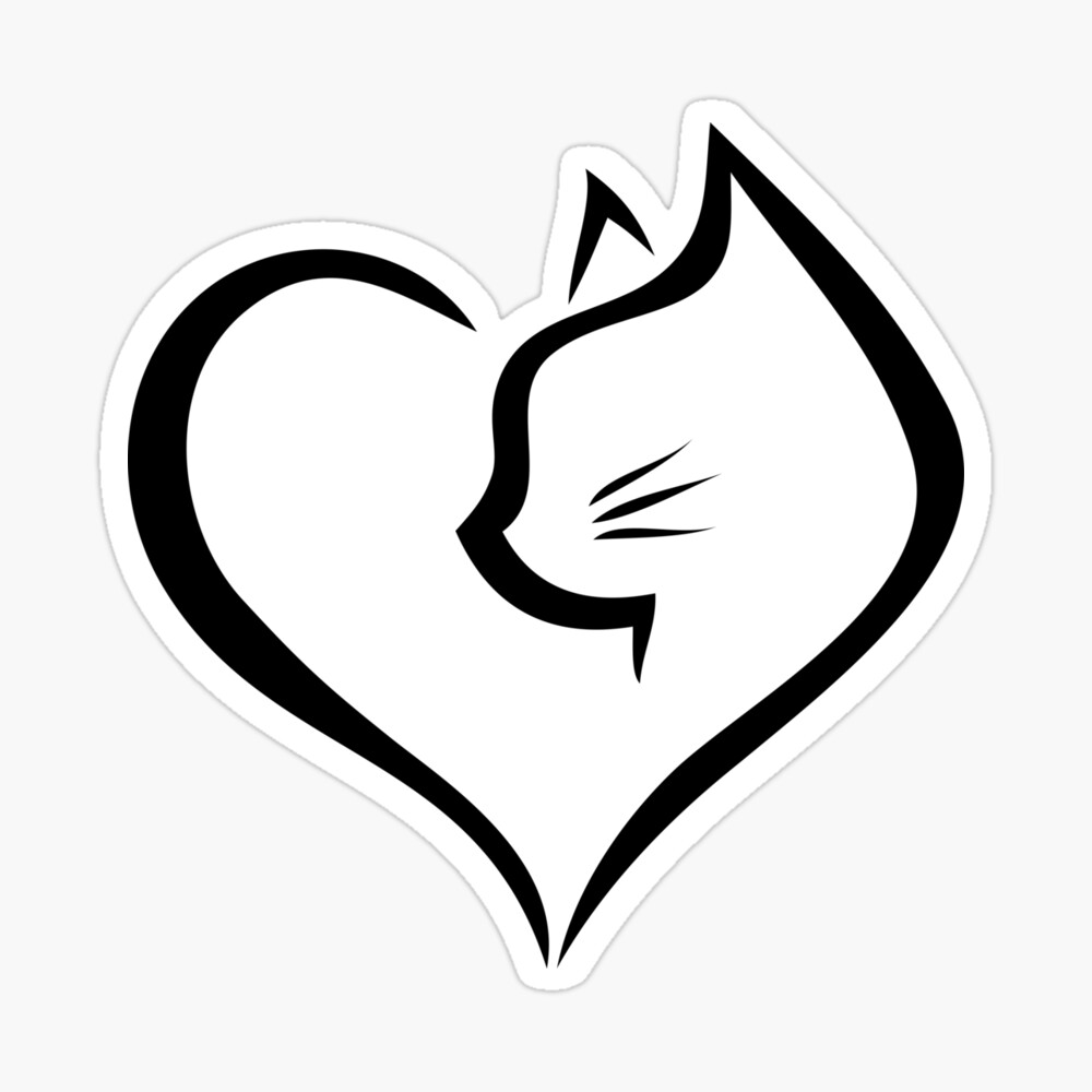 Cute cat heart Art Board Print for Sale by beakraus | Redbubble