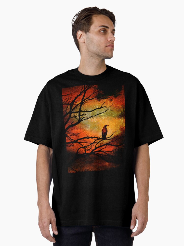 Thumbnail 1 of 7, Oversized T-Shirt, Basho's Crow designed and sold by ronmoss.