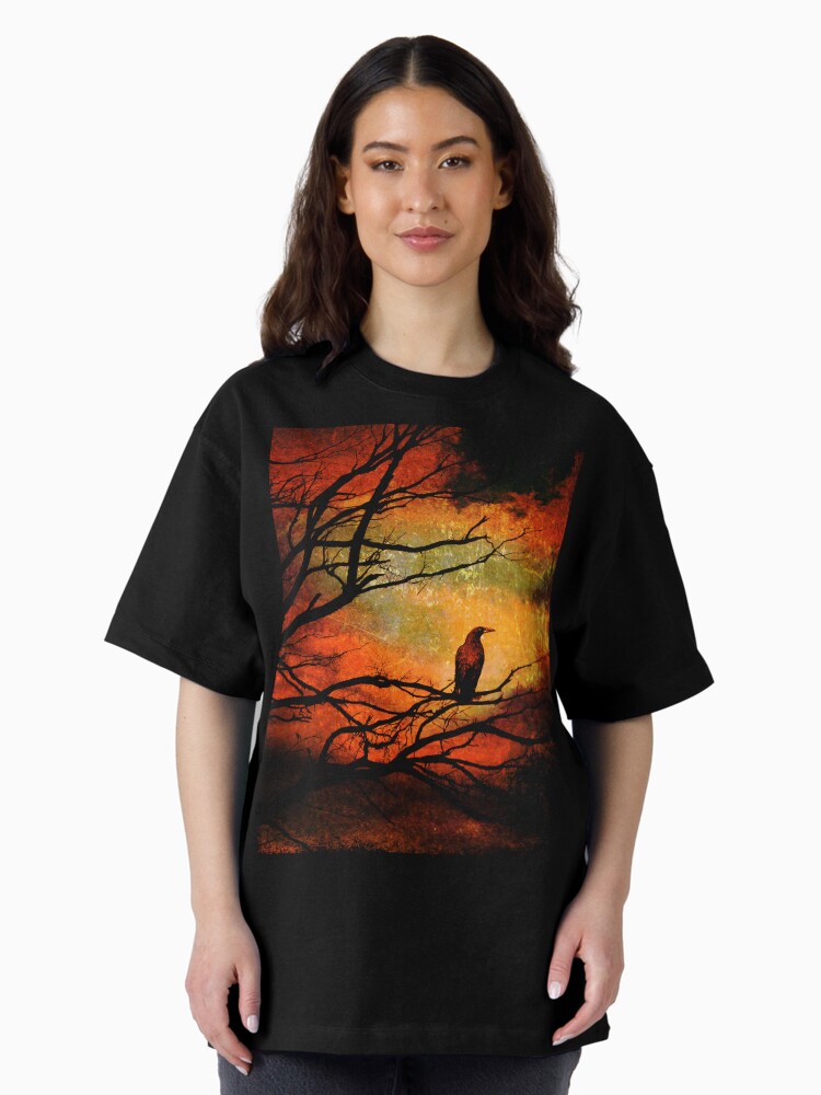 Thumbnail 2 of 7, Oversized T-Shirt, Basho's Crow designed and sold by ronmoss.