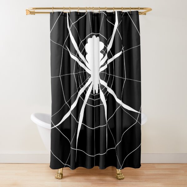 Black silhouette of a spider Shower Curtain