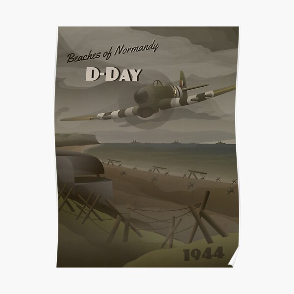 D-Day 1944 - Beaches of Normandy Travel Poster Poster