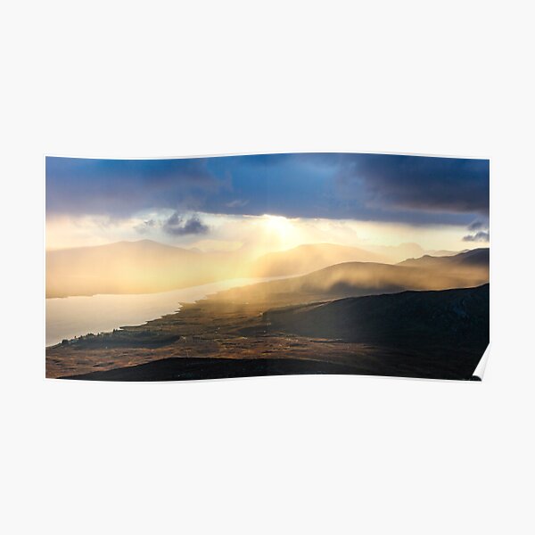 Evening shower over Loch Fannich Poster