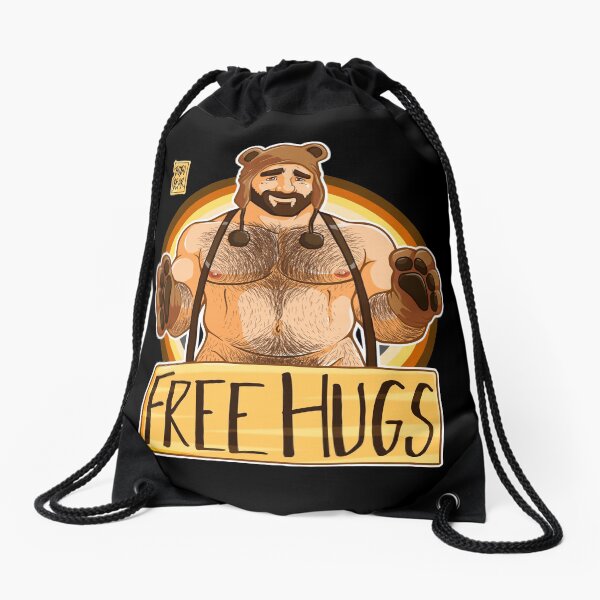 ADAM LIKES HUGS - BEAR PRIDE Drawstring Bag