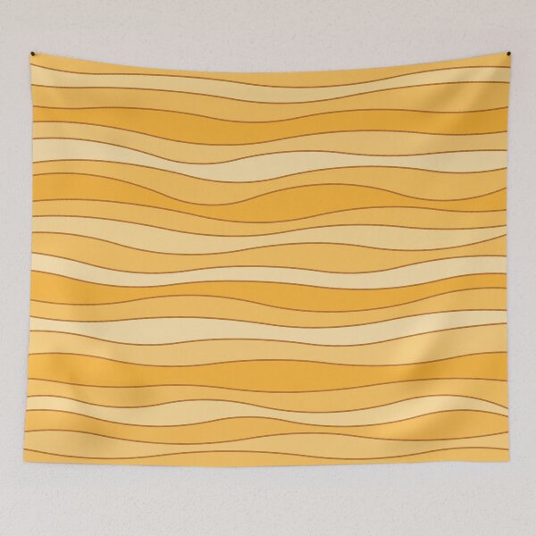 Item preview, lines - waves - sunny yellow pattern designed and sold by He-Be.