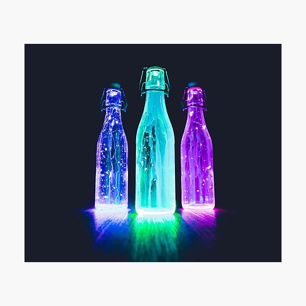 Glow in the dark bottles Photographic Print