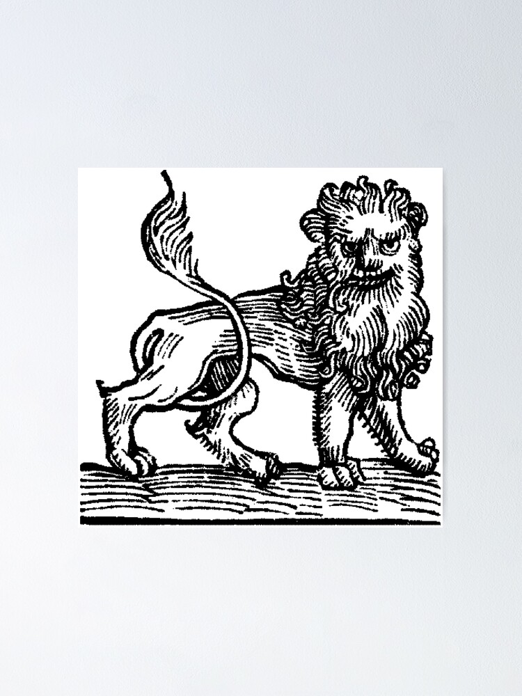 Alternate view of Medieval Zodiac Horoscope Leo the Lion Poster