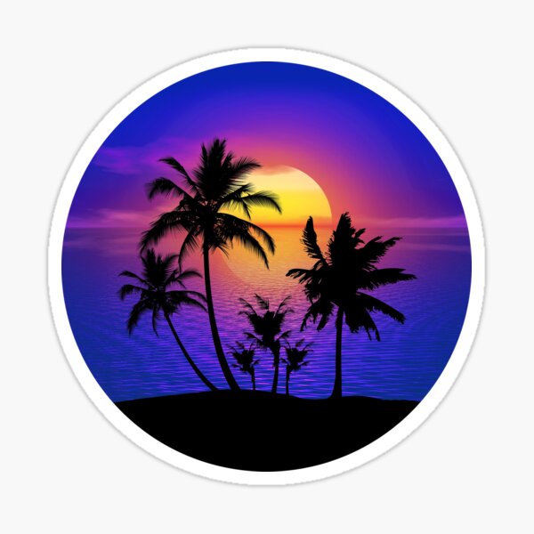 Item preview, Tropical Sunset Palm Trees designed and sold by Gravityx9.