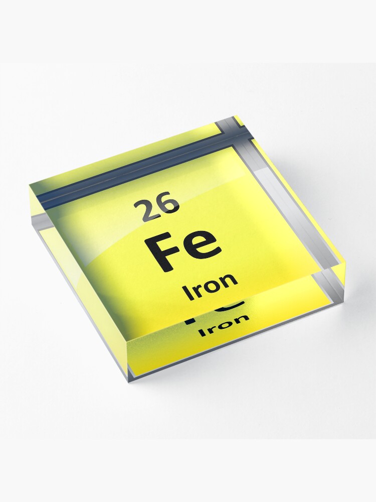 Iron Element Symbol Periodic Table Acrylic Block For Sale By
