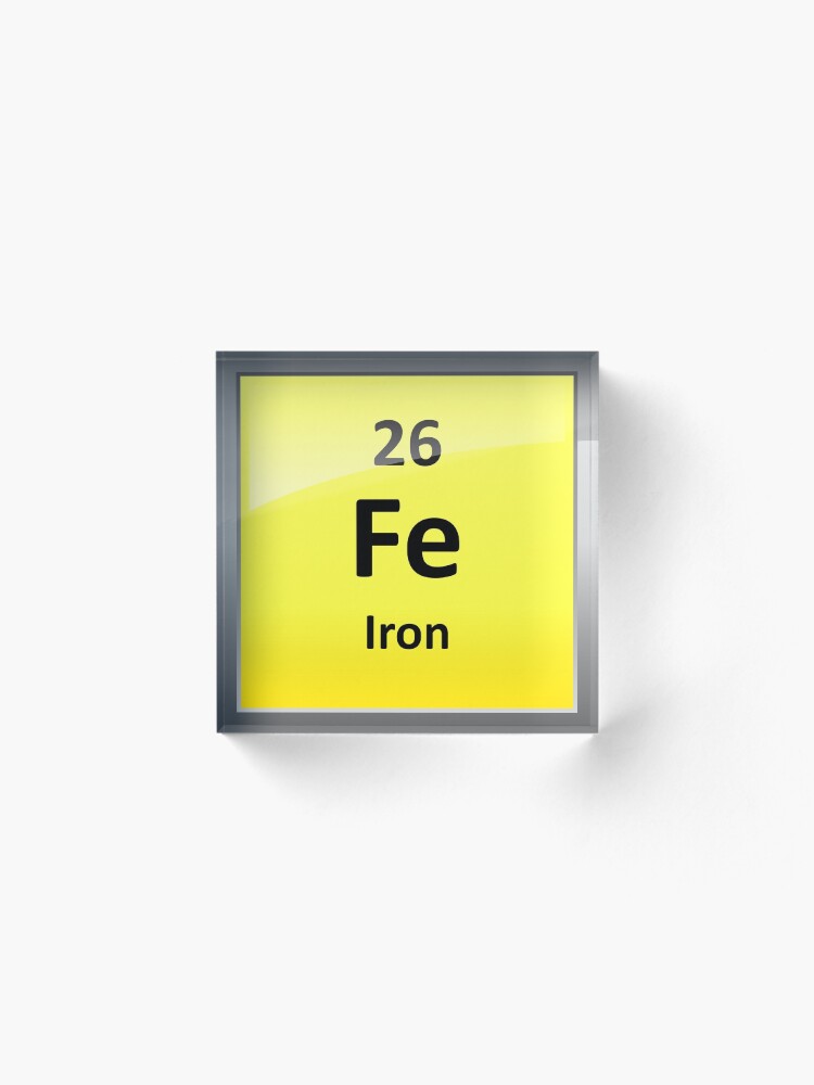 "Iron Element Symbol Periodic Table" Acrylic Block for Sale by