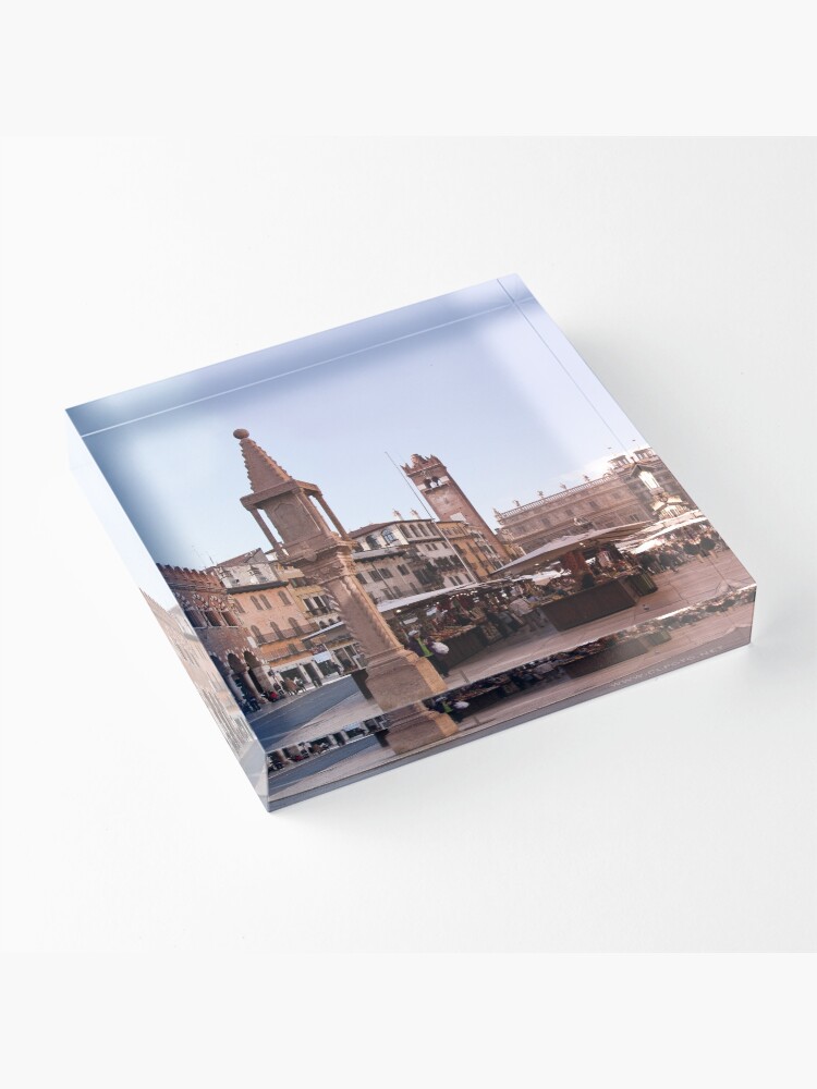 Alternate view of In Piazza Erbe, Verona, Italy Acrylic Block