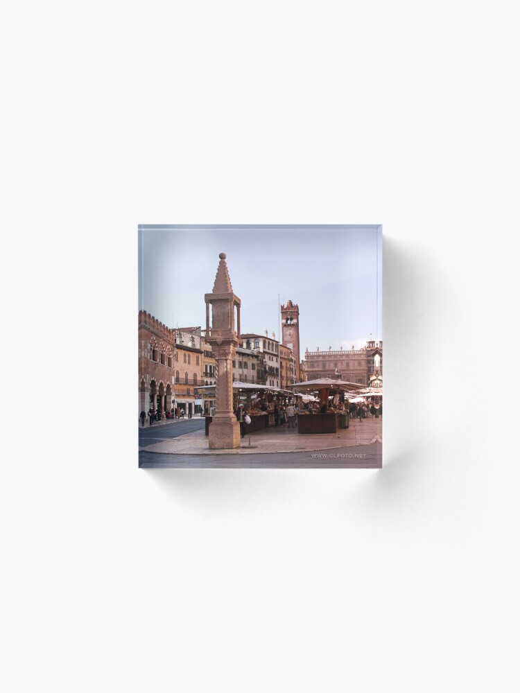 Alternate view of In Piazza Erbe, Verona, Italy Acrylic Block