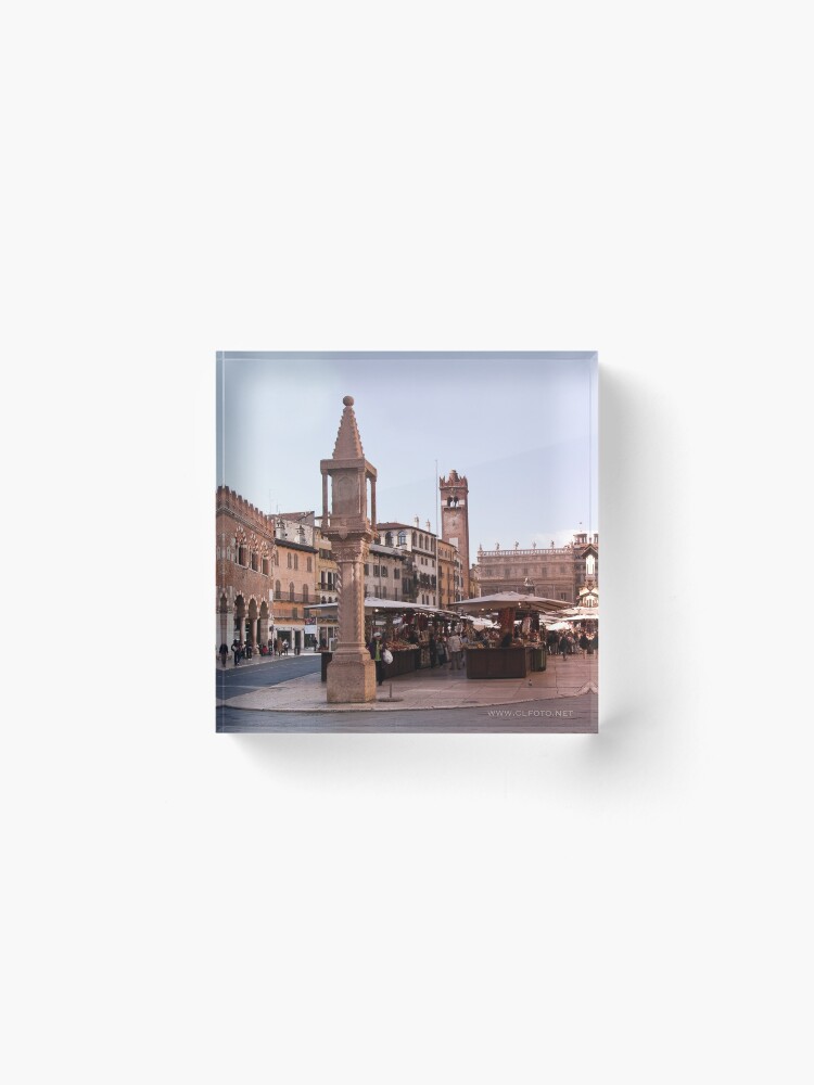 Alternate view of In Piazza Erbe, Verona, Italy Acrylic Block