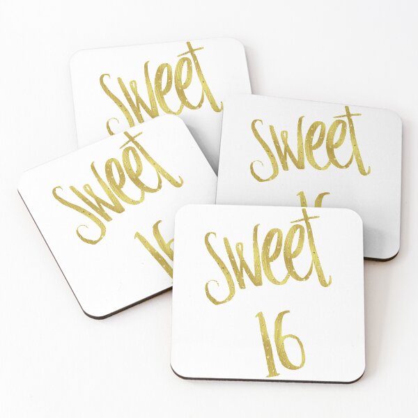 Item preview, Sweet 16 Gold Faux Foil Metallic Glitter Quote Isolated on White Background designed and sold by SilverSpiral.