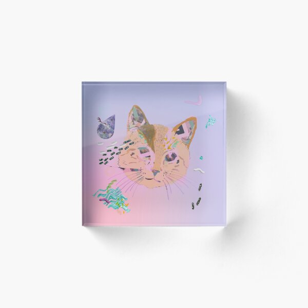 Cosmic Galaxy Cat Acrylic Block