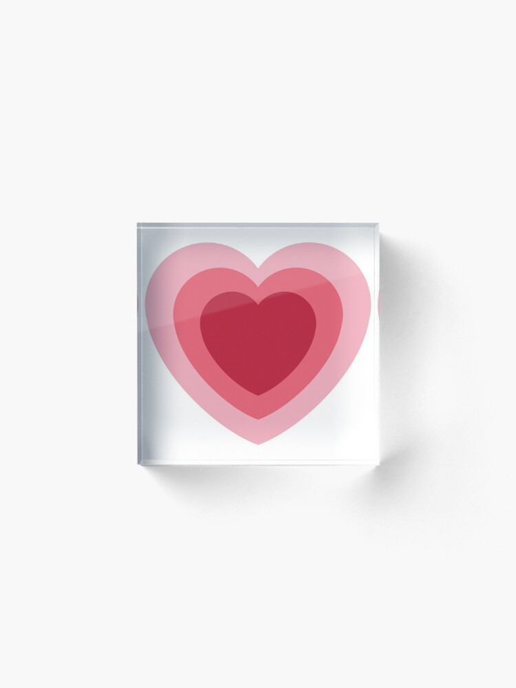 Pink Hearts Acrylic Block