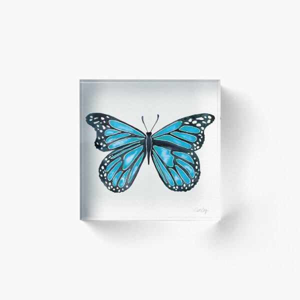 Blauer Morpho-Schmetterling Acrylblock