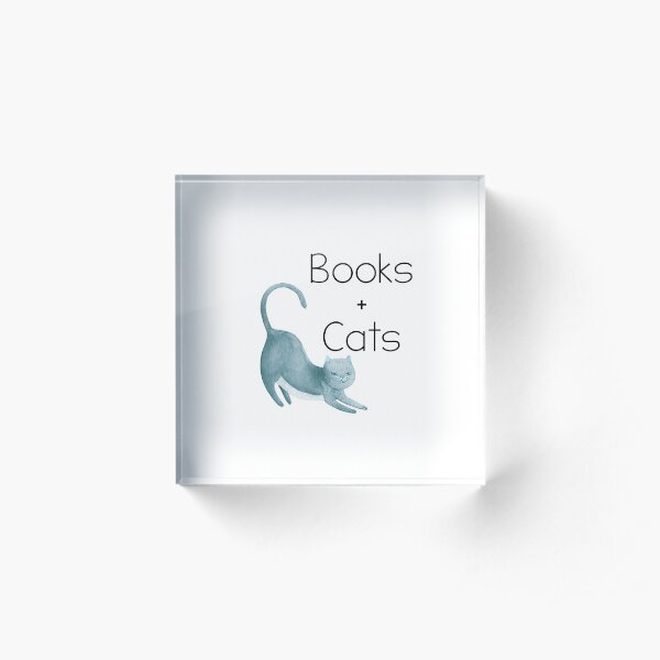 Books and Cats Acrylic Block