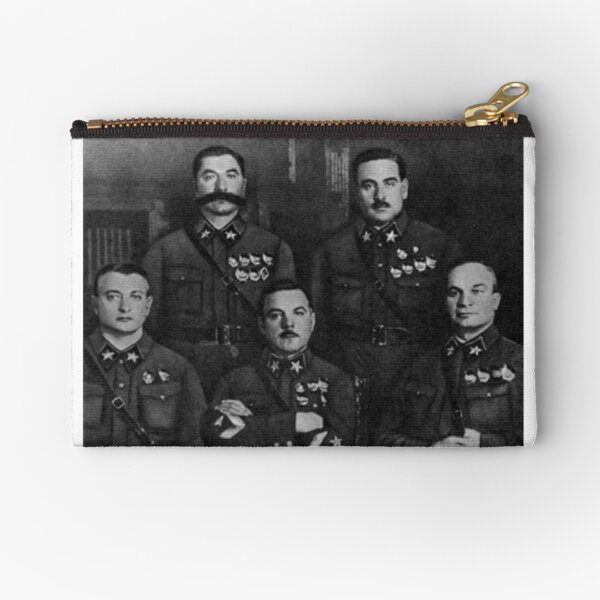 Маршалы Советского Союза (в нижнем ряду слева направо) Тухачевский (1893—1937), Ворошилов (1881—1969), Егоров (1883—1939), (в верхнем ряду слева направо) Буденный (1883—1973), Блюхер (1889—1938) Zipper Pouch