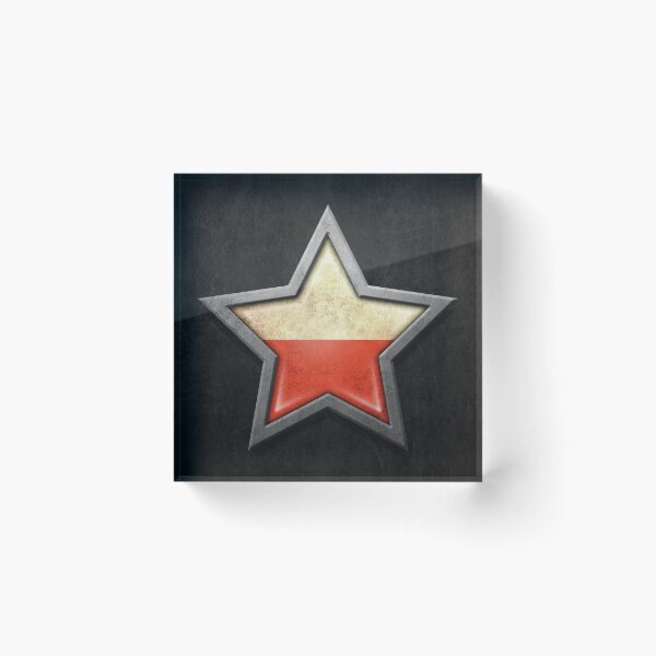 Item preview, Polish Flag Inside of an Aged and Scratched Star designed and sold by JeffBartels.