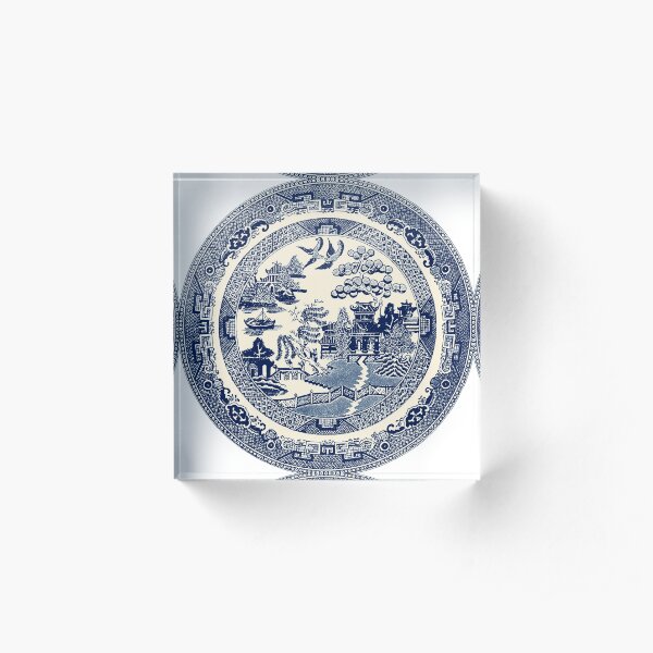 China Blue Willow Acrylic Block