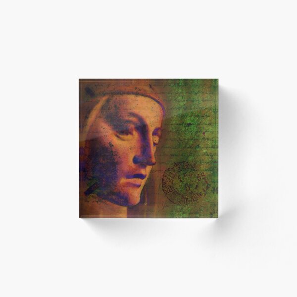 Item preview, Surreal Gothic Statue against green abstract background designed and sold by chrisbradley.