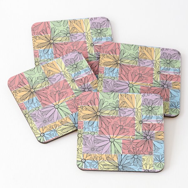 Item preview, Patchwork Flowers and Stripes Pattern designed and sold by SimplyKitt.