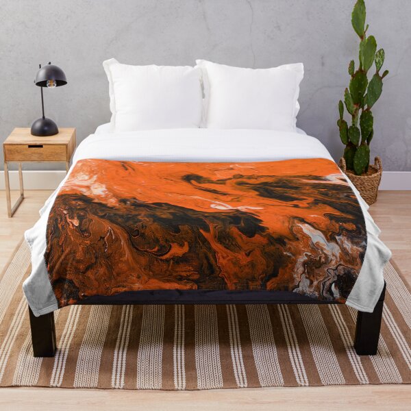 Artikelvorschau, Halloween Flow Orange und Black Fluid Painting entworfen und verkauft von GingerEccentric.