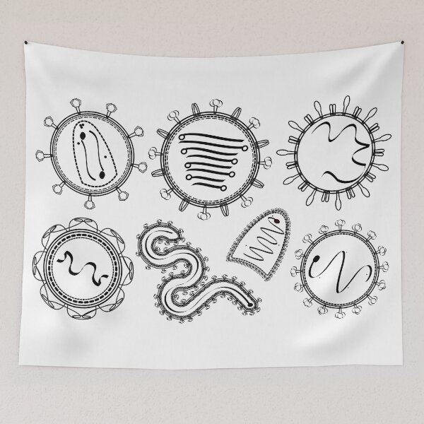 Item preview, Virion Assortment (Black Lineart) designed and sold by VirologyGeek.